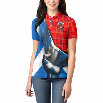 Burnett Tartan Women's Polo Shirt with Family Crest Scotland Patriotic Style