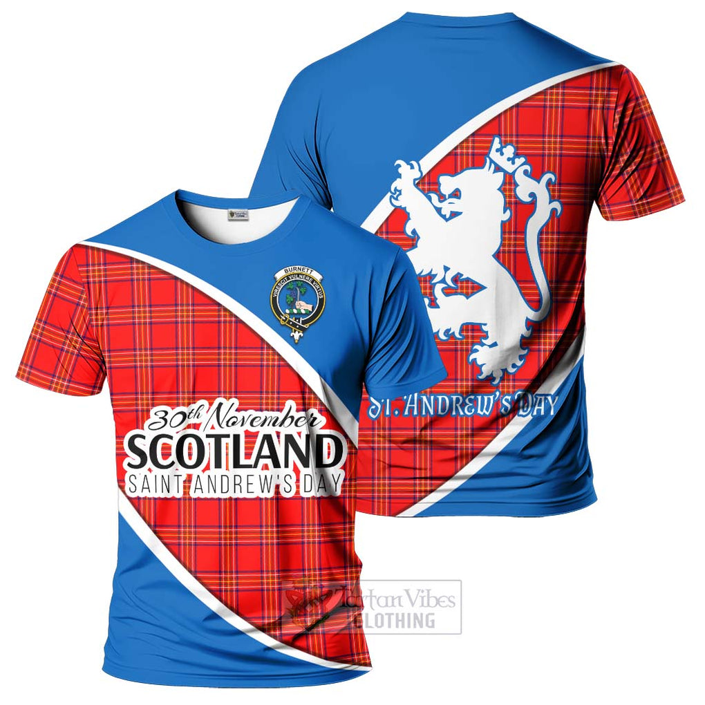 Tartan Vibes Clothing Burnett Family Crest Tartan T-Shirt Celebrate Saint Andrew's Day in Style