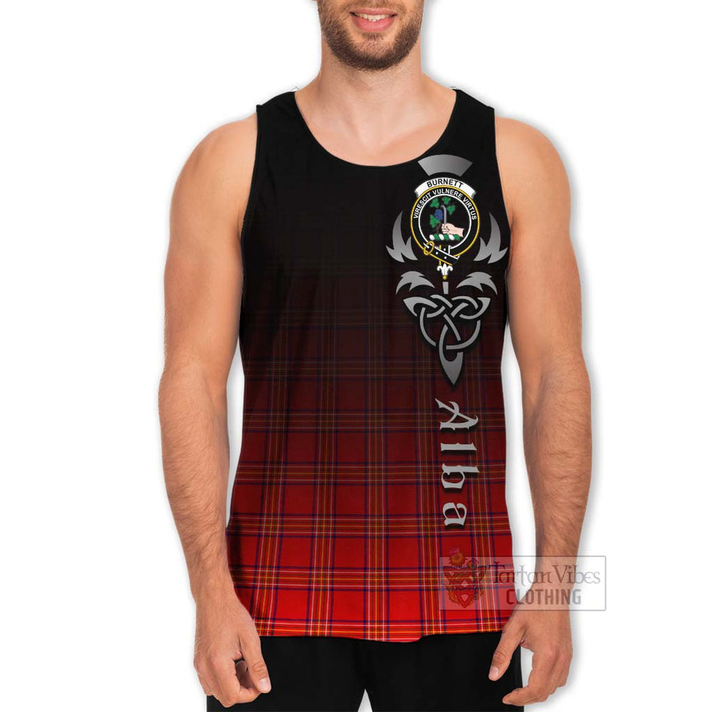 Tartan Vibes Clothing Burnett Tartan Men's Tank Top Featuring Alba Gu Brath Family Crest Celtic Inspired