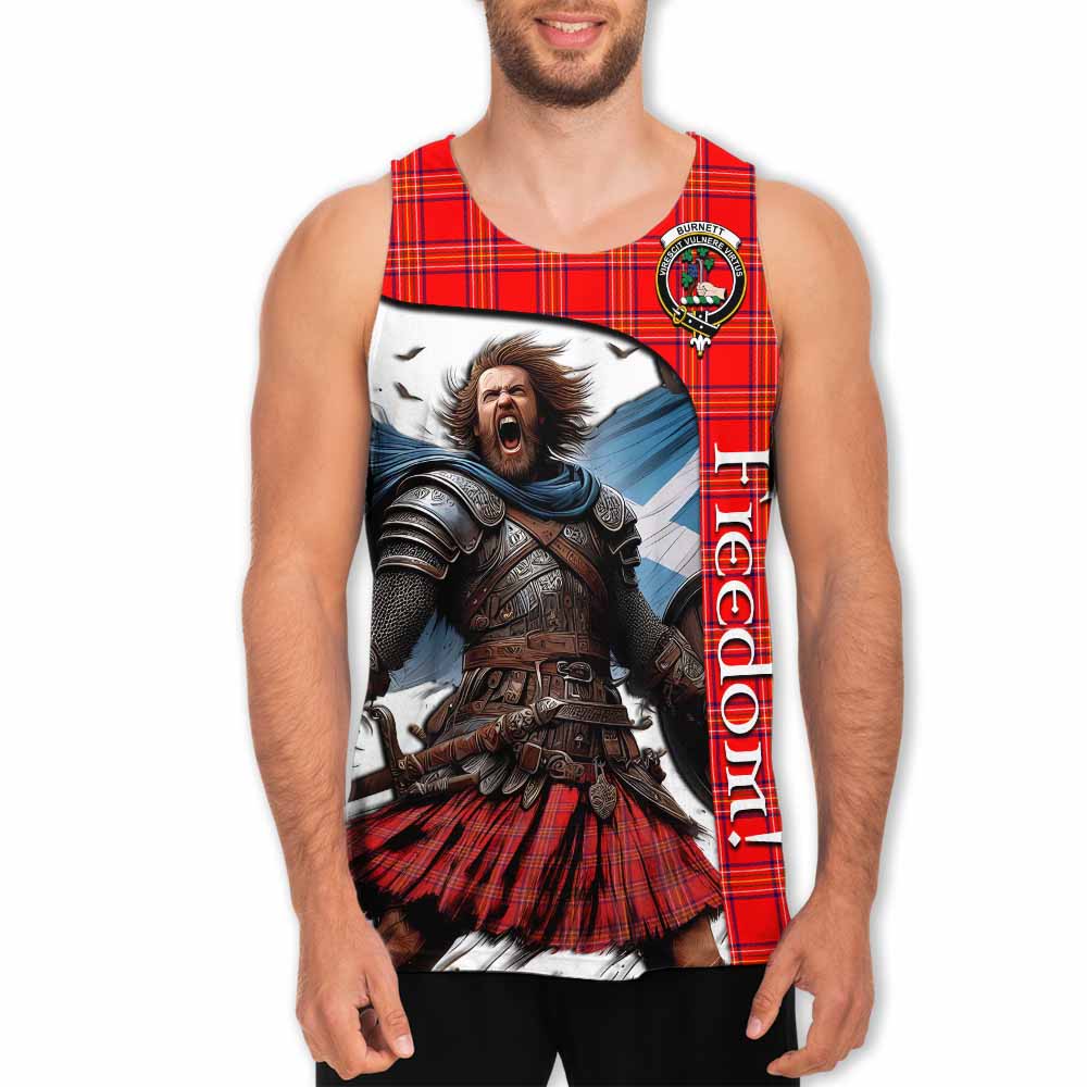 Tartan Vibes Clothing Burnett Crest Tartan Men's Tank Top Inspired by the Freedom of Scottish Warrior