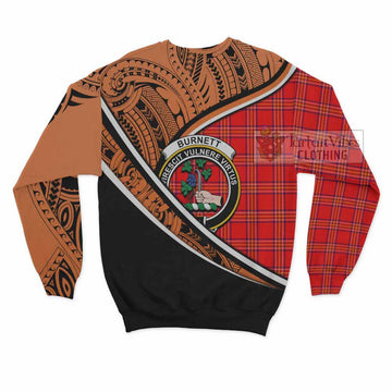 Burnett Crest Tartan Sweatshirt with Polynesian Vibes Style - Orange Version