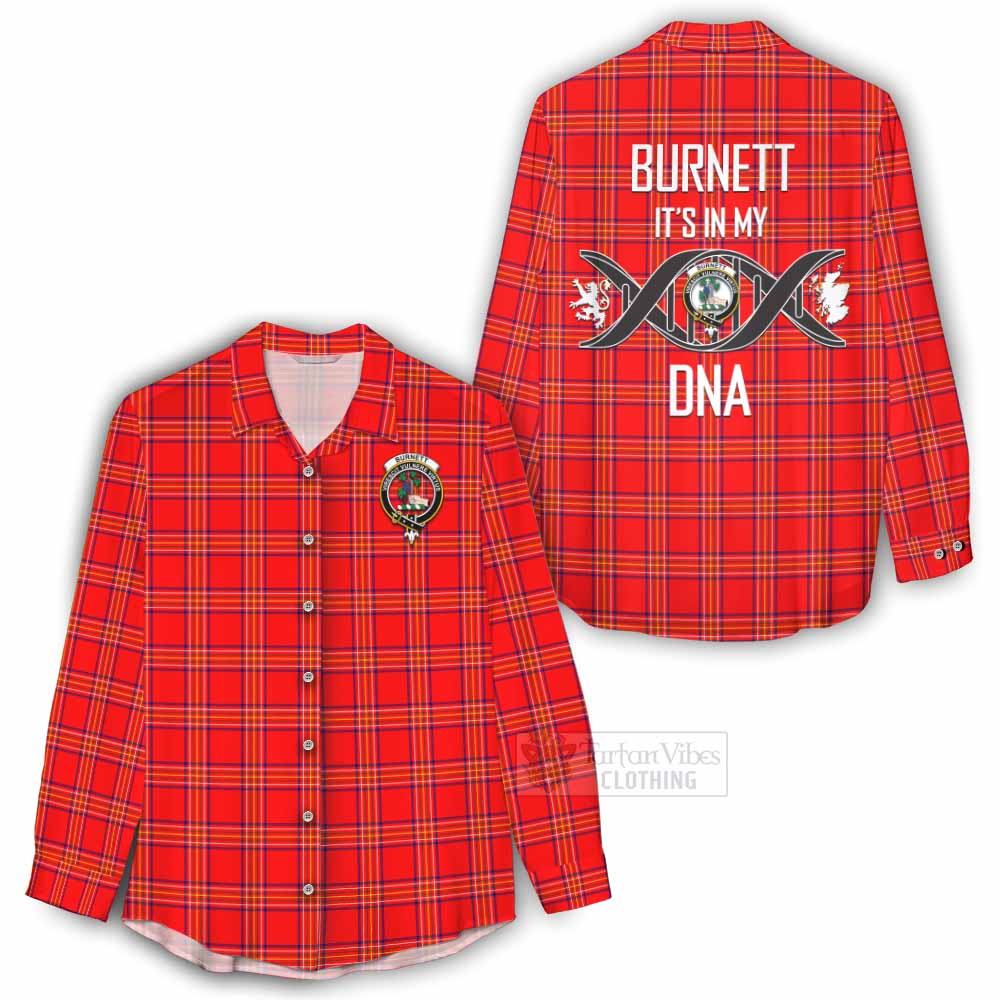 Tartan Vibes Clothing Burnett Tartan Women's Casual Shirt with Family Crest DNA In Me Style