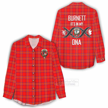 Burnett Tartan Women's Casual Shirt with Family Crest DNA In Me Style