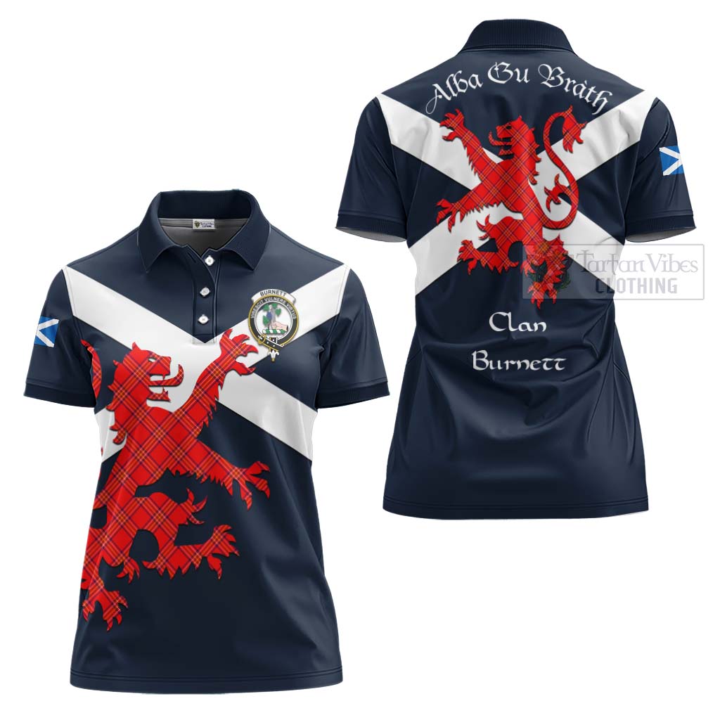 Tartan Vibes Clothing Burnett Tartan Lion Rampant Women's Polo Shirt – Proudly Display Your Heritage with Alba Gu Brath and Clan Name