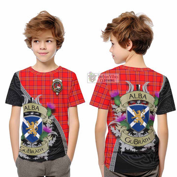 Burnett Tartan Family Crest Kid T-Shirt Lion Rampant Royal Thistle Shield Celtic Inspired - Tartan Vibes Clothing