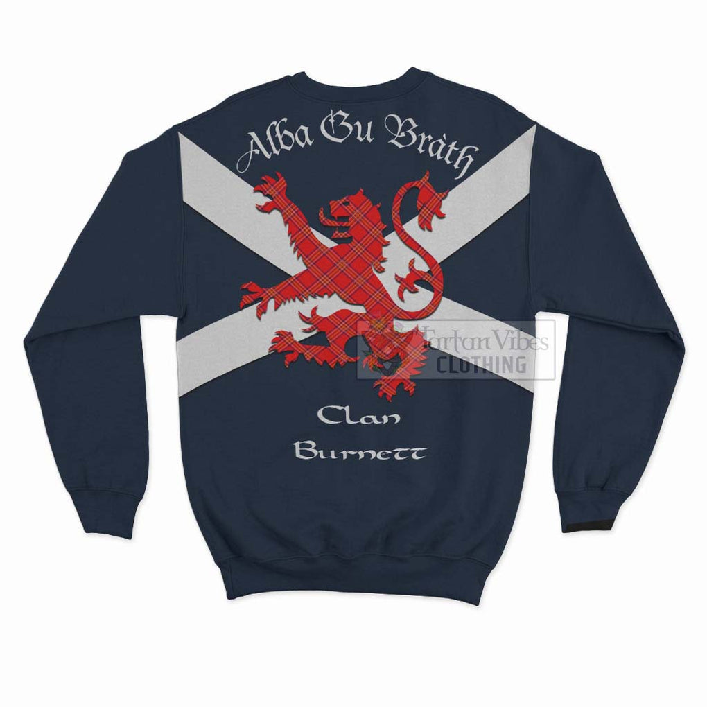 Tartan Vibes Clothing Burnett Tartan Lion Rampant Sweatshirt – Proudly Display Your Heritage with Alba Gu Brath and Clan Name