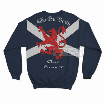 Burnett Tartan Lion Rampant Sweatshirt  Proudly Display Your Heritage with Alba Gu Brath and Clan Name