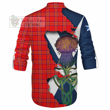 Burnett Tartan Family Crest Ghillie Kilt Shirt Scottish Thistle Celtic Inspired - Tartan Vibes Clothing