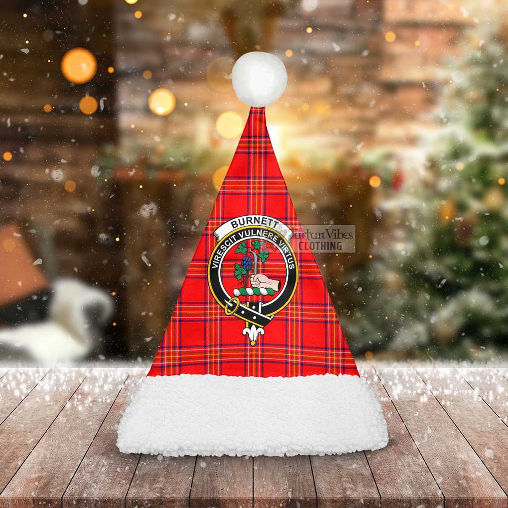 Tartan Vibes Clothing Burnett Tartan Christmas Santa Hats with Family Crest