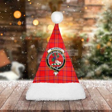 Burnett Tartan Christmas Santa Hats with Family Crest