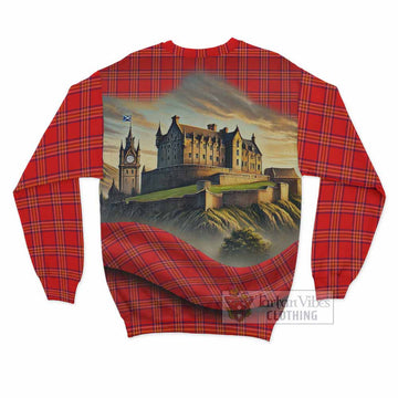 Burnett Tartan Family Crest Sweatshirt with Scottish Ancient Castle Style - Tartan Vibes Clothing