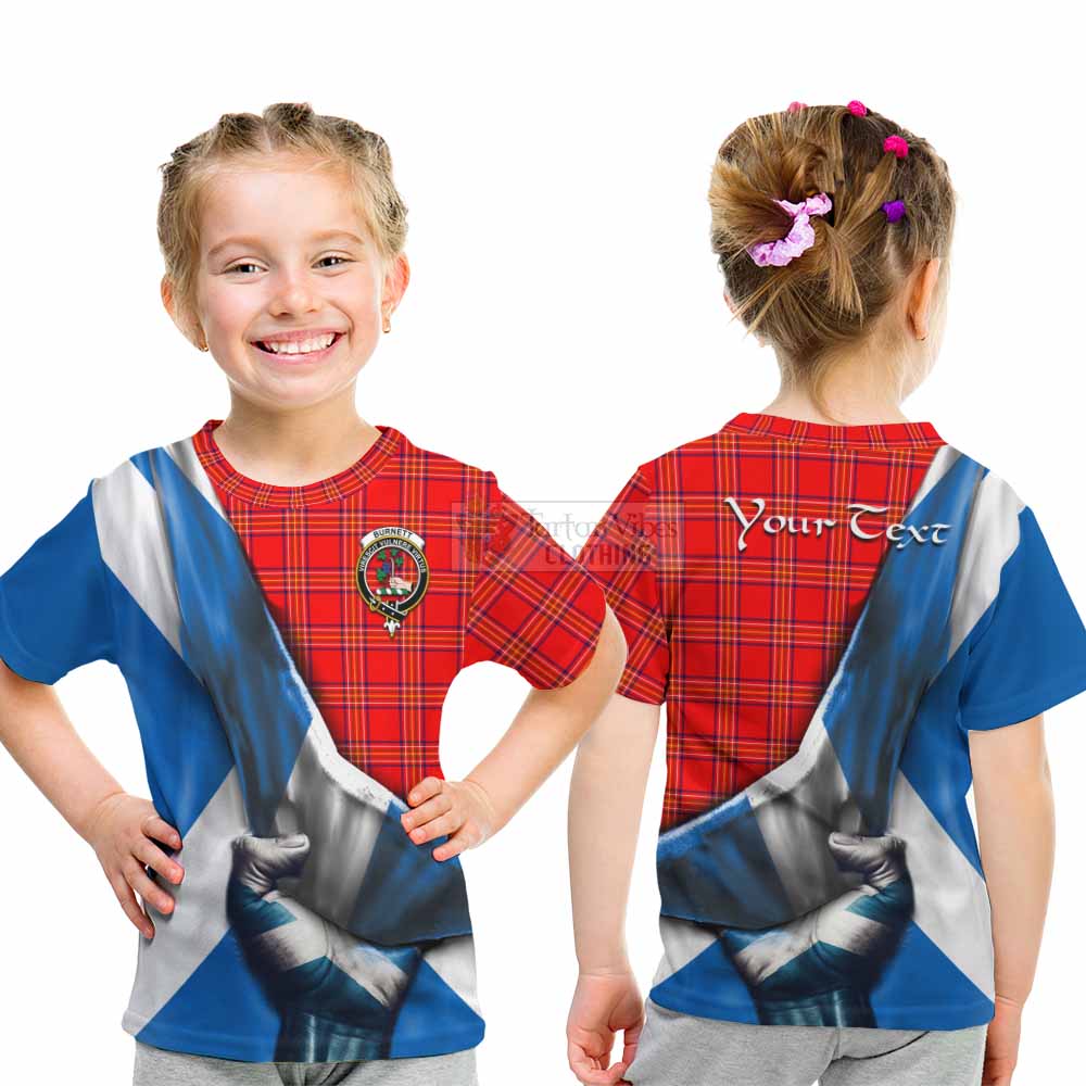 Tartan Vibes Clothing Burnett Tartan Kid T-Shirt with Family Crest Scotland Patriotic Style