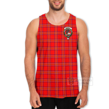 Burnett Tartan Men's Tank Top with Family Crest Celtic Skull Style