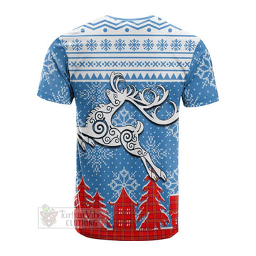 Burnett Clan Christmas Cotton T-shirt Celtic Reindeer Style