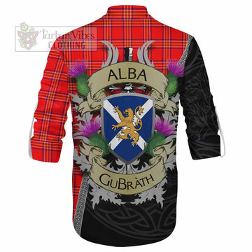 Burnett Tartan Family Crest Ghillie Kilt Shirt Lion Rampant Royal Thistle Shield Celtic Inspired - Tartan Vibes Clothing