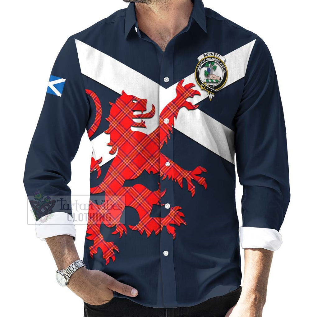 Tartan Vibes Clothing Burnett Tartan Lion Rampant Long Sleeve Button Shirt – Proudly Display Your Heritage with Alba Gu Brath and Clan Name