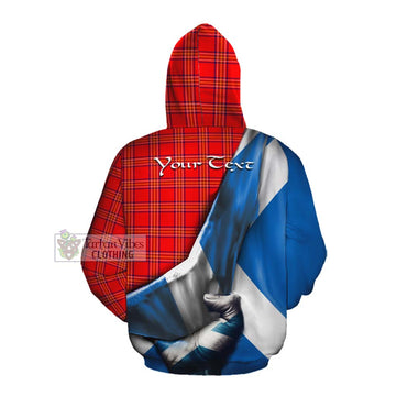 Burnett Tartan Cotton Hoodie with Family Crest Scotland Patriotic Style