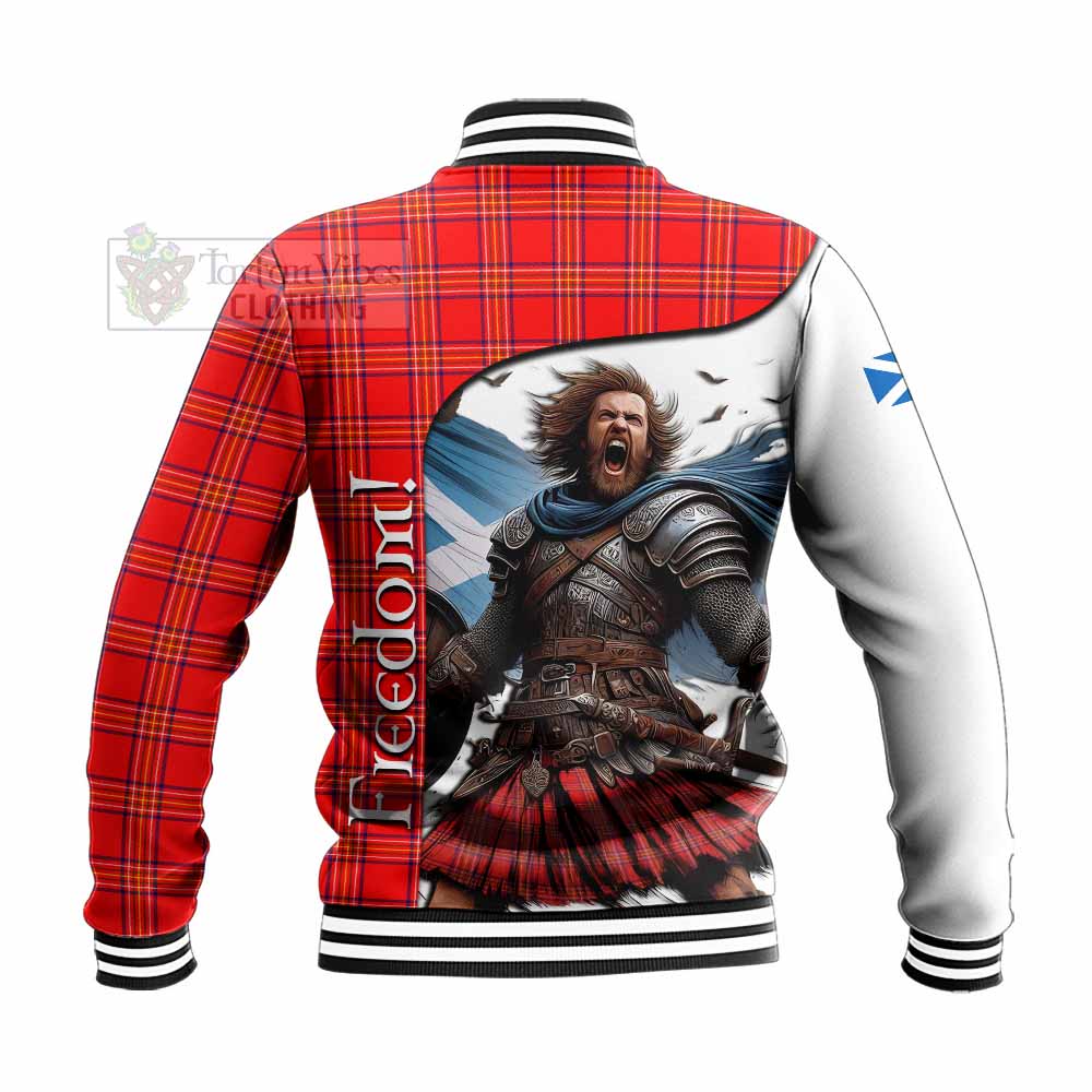 Tartan Vibes Clothing Burnett Crest Tartan Baseball Jacket Inspired by the Freedom of Scottish Warrior