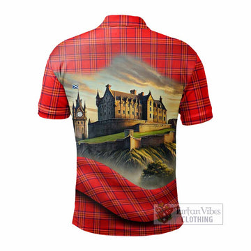 Burnett Tartan Family Crest Polo Shirt with Scottish Ancient Castle Style - Tartan Vibes Clothing