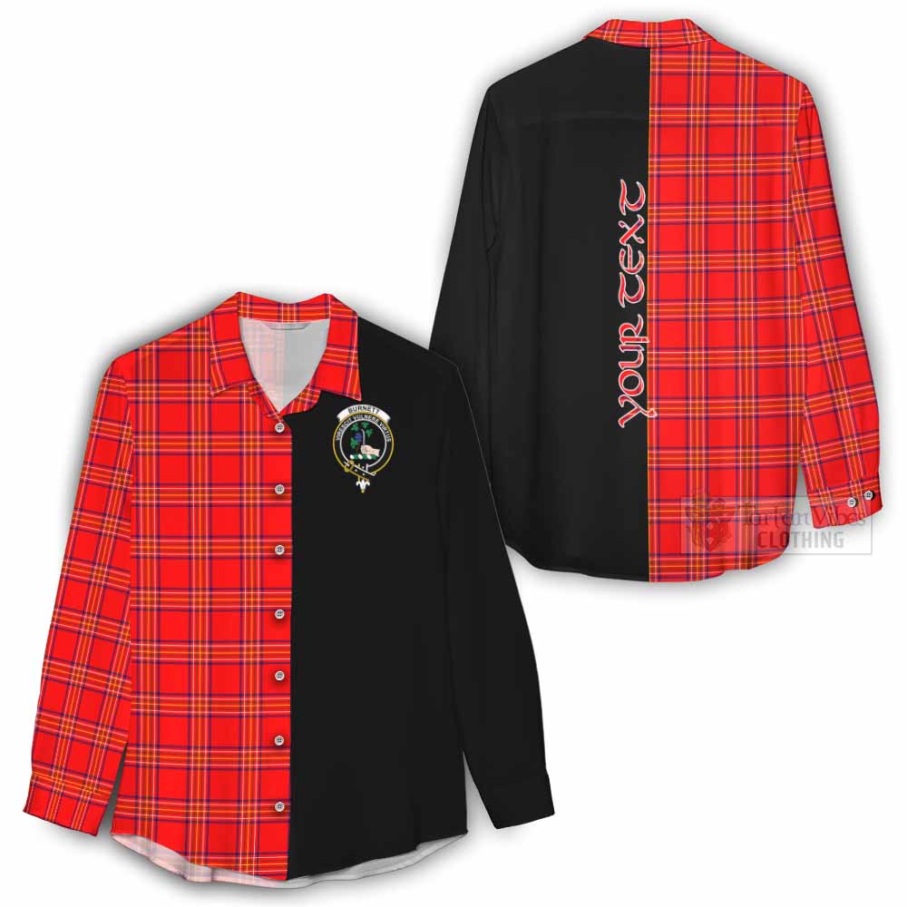 Tartan Vibes Clothing Burnett Tartan Women's Casual Shirt with Family Crest and Half Of Me Style