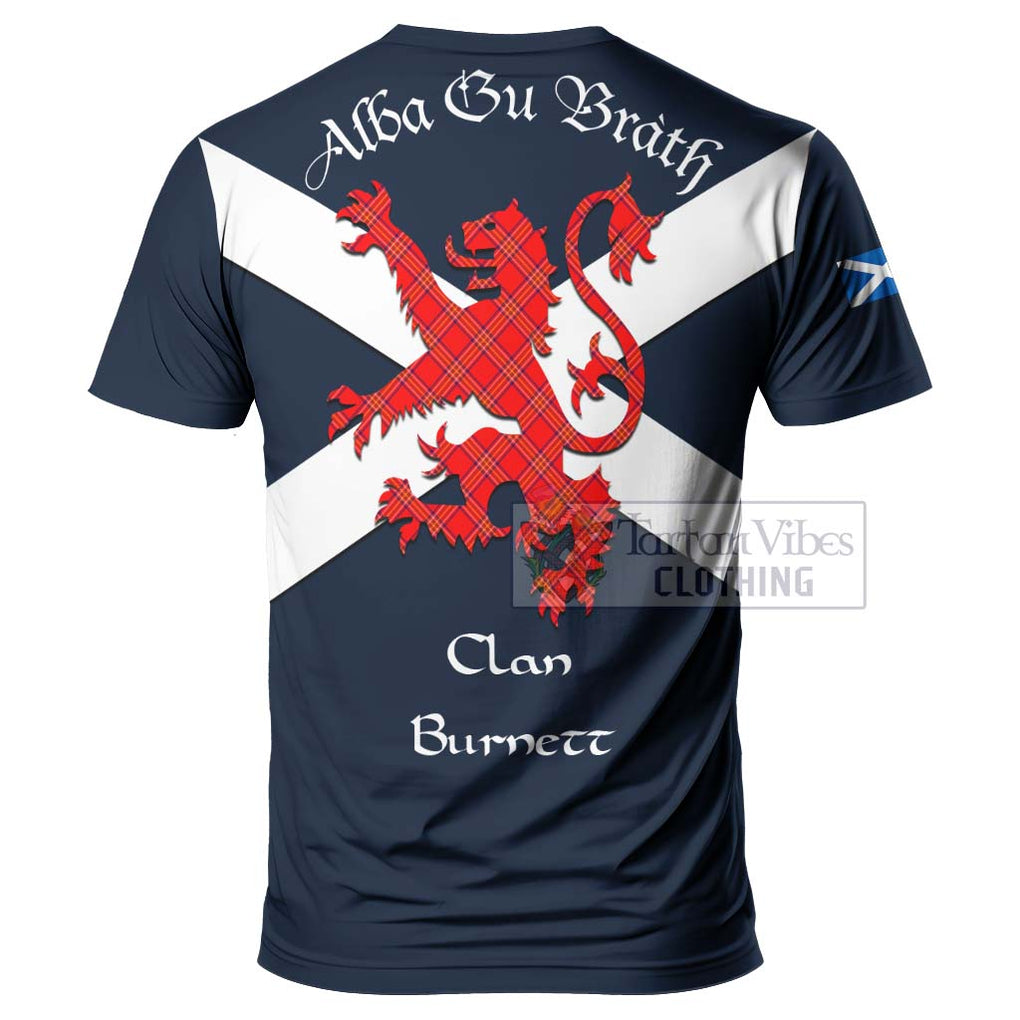 Tartan Vibes Clothing Burnett Tartan Lion Rampant T-Shirt – Proudly Display Your Heritage with Alba Gu Brath and Clan Name