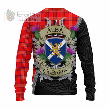 Burnett Tartan Family Crest Knitted Sweater Lion Rampant Royal Thistle Shield Celtic Inspired - Tartan Vibes Clothing