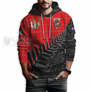 Burnett Crest Tartan Hoodie with New Zealand Silver Fern Half Style