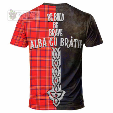 Burnett Tartan Family Crest T-Shirt Alba Gu Brath Be Brave Lion Ancient Style - Tartan Vibes Clothing