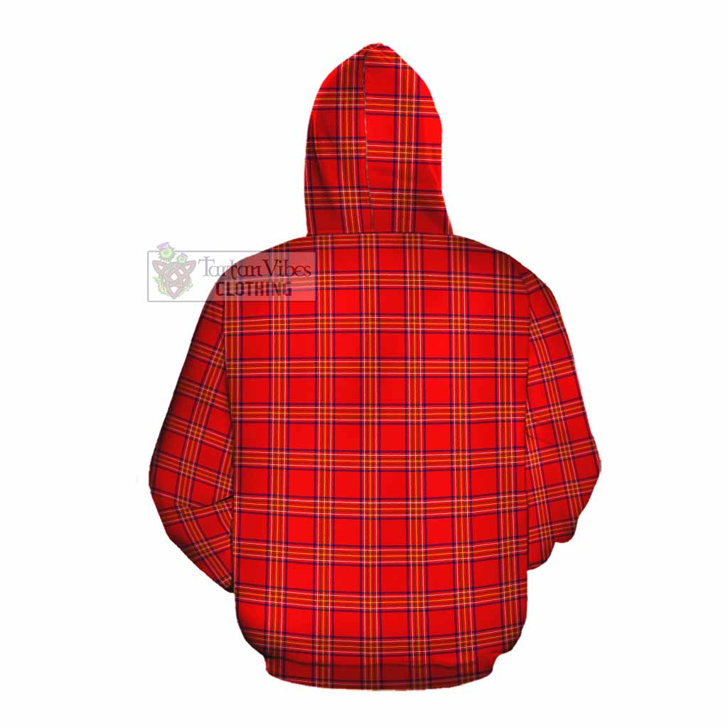 Tartan Vibes Clothing Burnett Tartan Cotton Hoodie with Family Crest DNA In Me Style