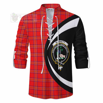 Burnett Tartan Ghillie Kilt Shirt with Family Crest Circle Style