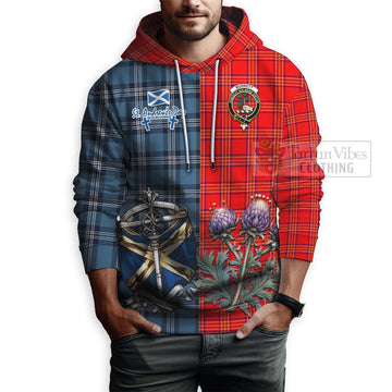 Burnett Tartan Hoodie Happy St. Andrew's Day Half Tartan Style