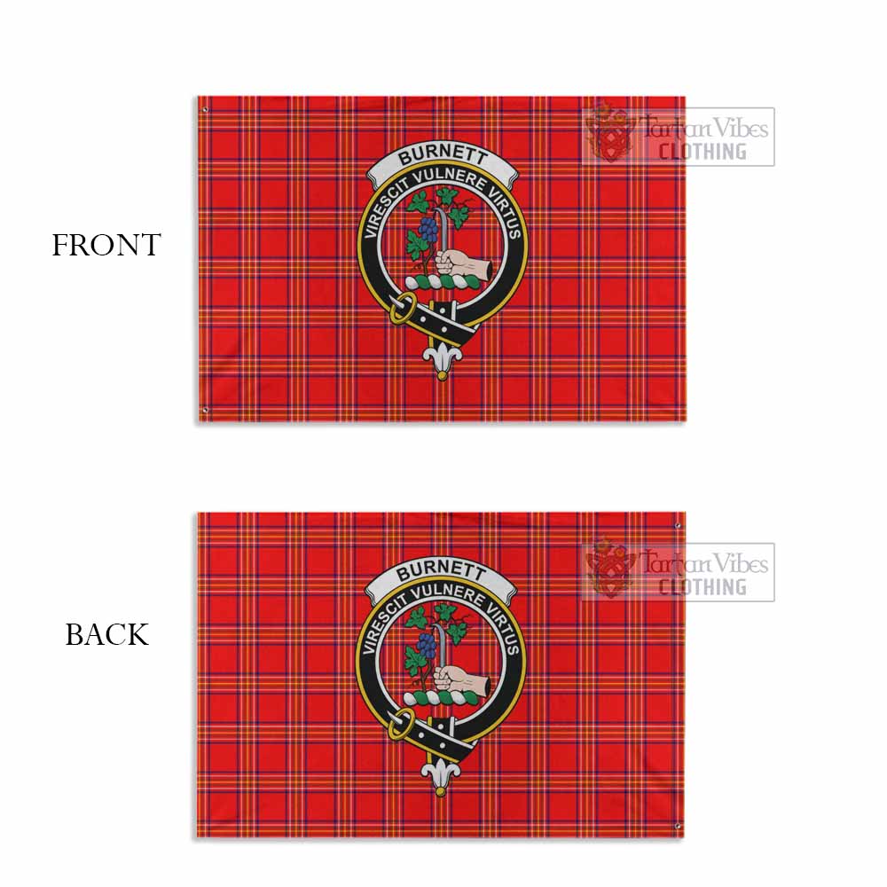 Tartan Vibes Clothing Burnett Tartan House Flag with Family Crest