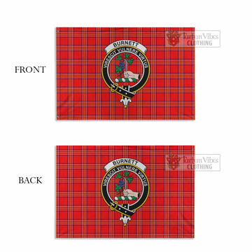 Burnett Tartan House Flag with Family Crest