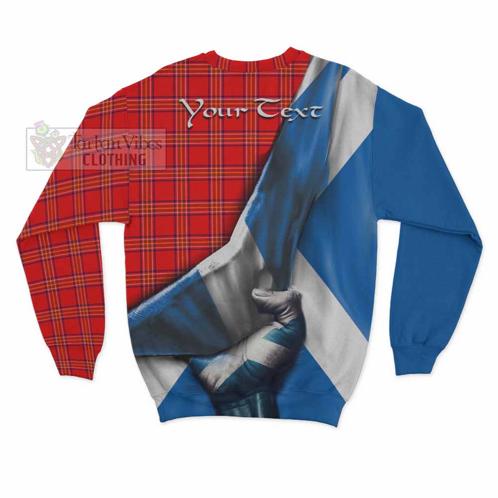 Tartan Vibes Clothing Burnett Tartan Sweatshirt with Family Crest Scotland Patriotic Style