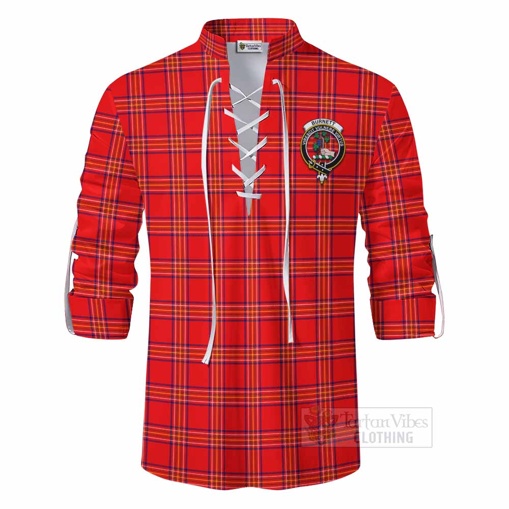 Tartan Vibes Clothing Burnett Tartan Ghillie Kilt Shirt with Family Crest DNA In Me Style