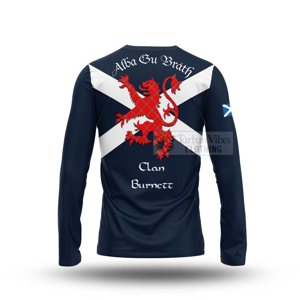 Tartan Vibes Clothing Burnett Tartan Lion Rampant Long Sleeve T-Shirt – Proudly Display Your Heritage with Alba Gu Brath and Clan Name