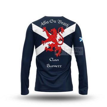 Burnett Tartan Lion Rampant Long Sleeve T-Shirt  Proudly Display Your Heritage with Alba Gu Brath and Clan Name