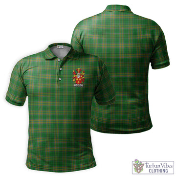 Burnett Irish Clan Tartan Men's Polo Shirt with Coat of Arms