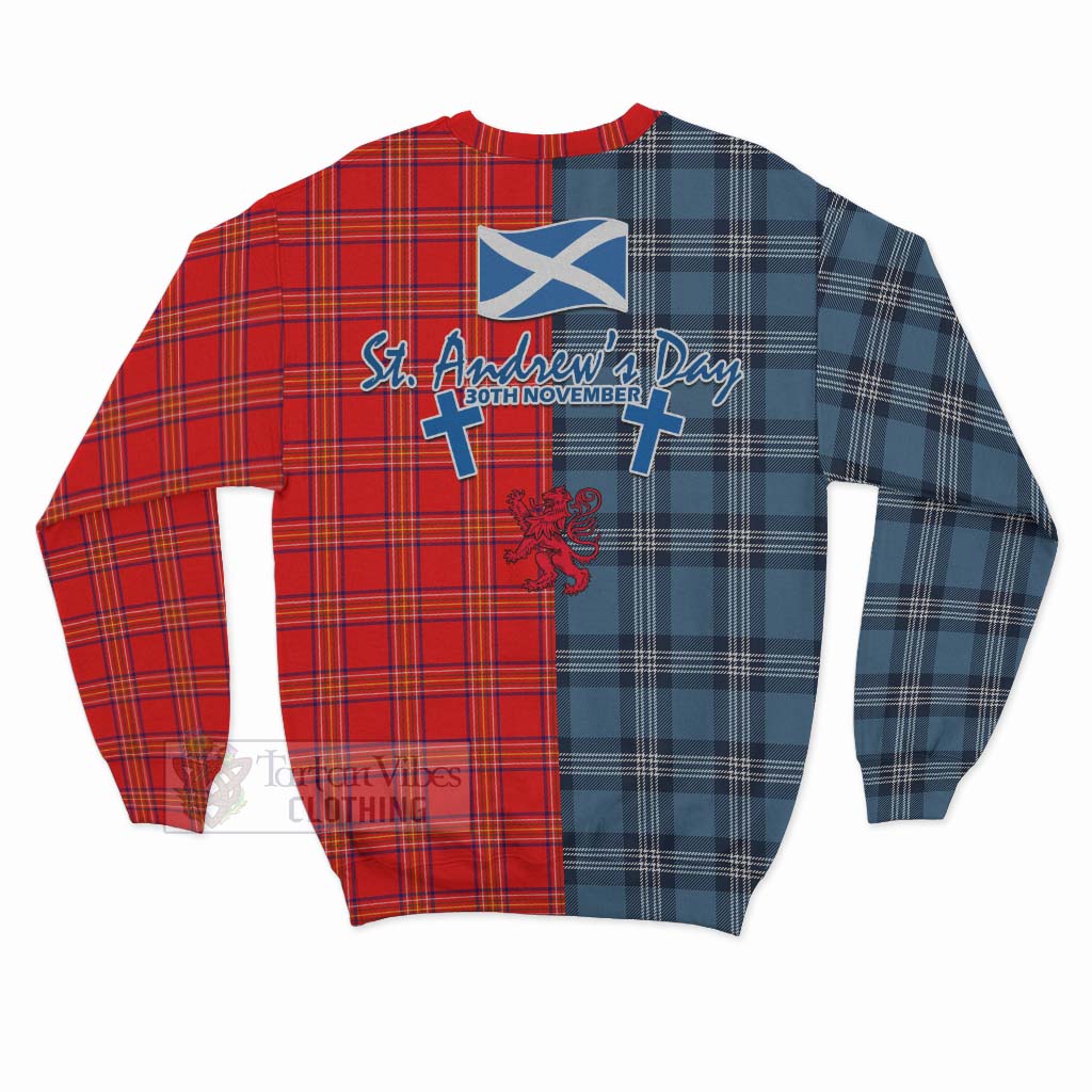 Tartan Vibes Clothing Burnett Tartan Sweatshirt Happy St. Andrew's Day Half Tartan Style