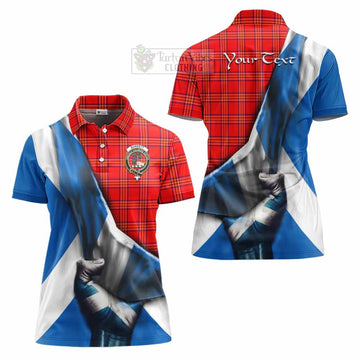 Burnett Tartan Women's Polo Shirt with Family Crest Scotland Patriotic Style