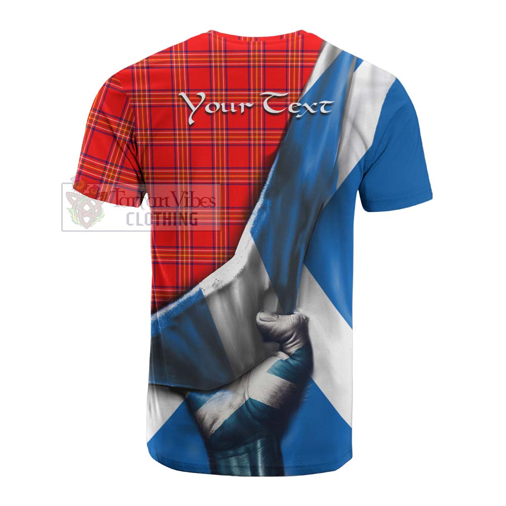 Tartan Vibes Clothing Burnett Tartan Cotton T-shirt with Family Crest Scotland Patriotic Style