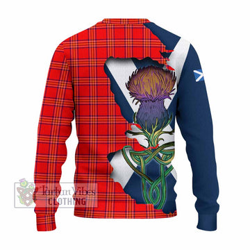 Burnett Tartan Family Crest Knitted Sweater Scottish Thistle Celtic Inspired - Tartan Vibes Clothing