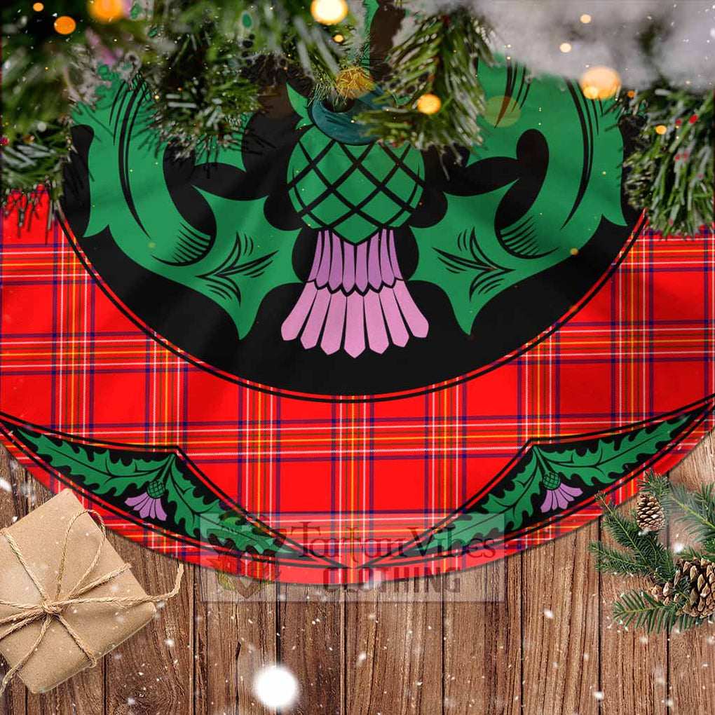 Tartan Vibes Clothing Burnett Tartan Christmas Tree Skirt Scottish Thistle Style