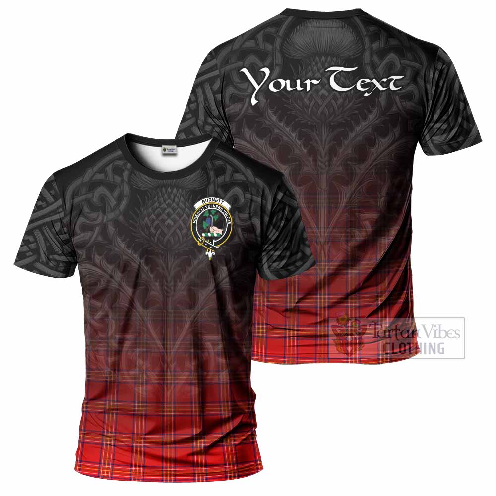 Tartan Vibes Clothing Burnett Tartan T-Shirt with Family Crest Celtic Thistle Vibes