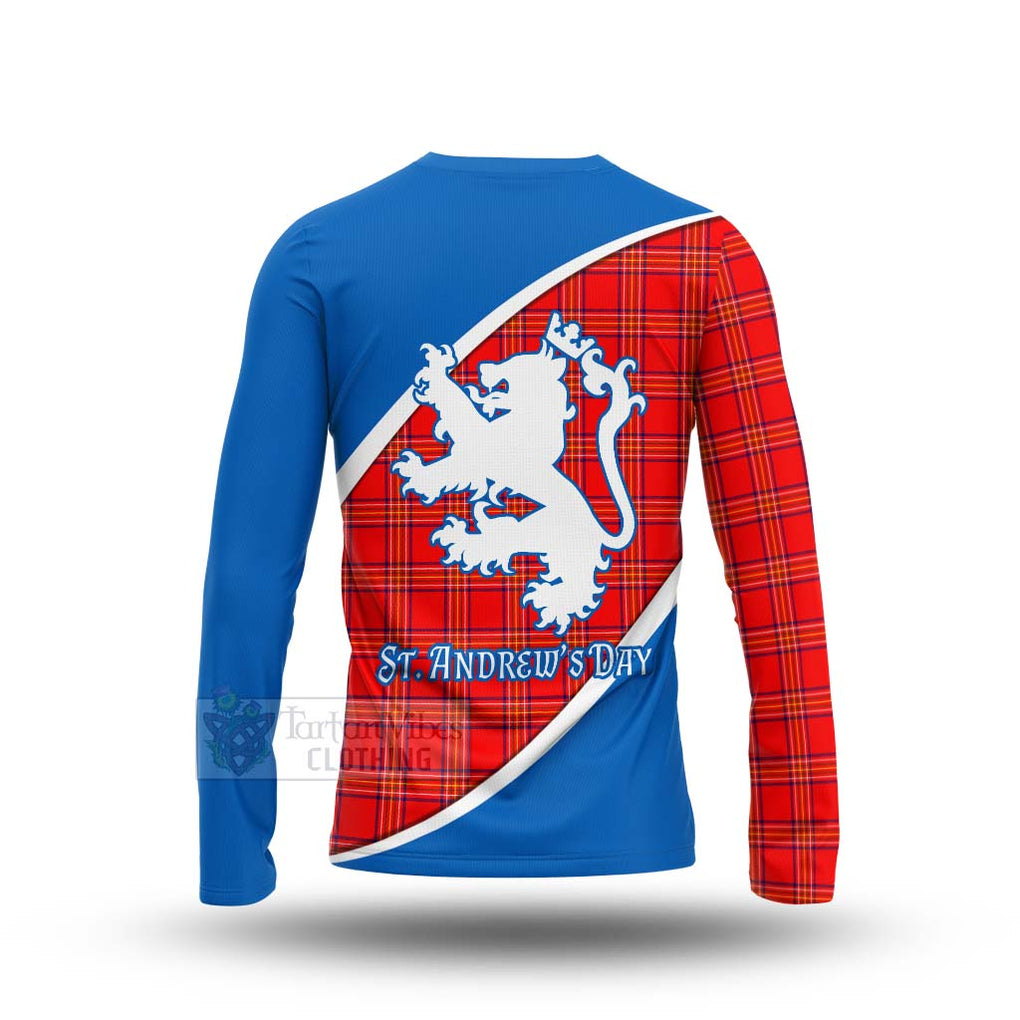 Tartan Vibes Clothing Burnett Family Crest Tartan Long Sleeve T-Shirt Celebrate Saint Andrew's Day in Style