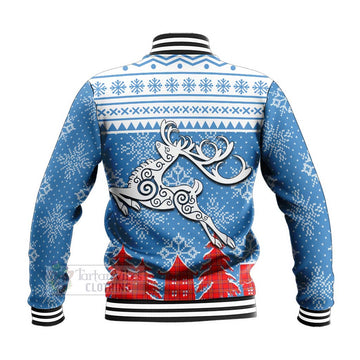 Burnett Clan Christmas Baseball Jacket Celtic Reindeer Style