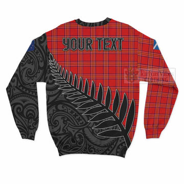 Burnett Crest Tartan Sweatshirt with New Zealand Silver Fern Half Style