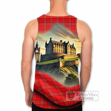 Burnett Tartan Family Crest Men's Tank Top with Scottish Ancient Castle Style - Tartan Vibes Clothing