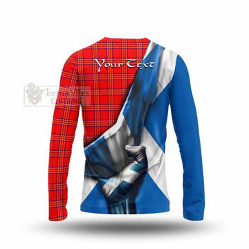 Burnett Tartan Long Sleeve T-Shirt with Family Crest Scotland Patriotic Style