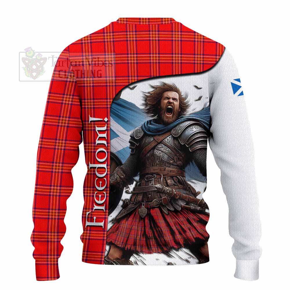 Tartan Vibes Clothing Burnett Crest Tartan Knitted Sweater Inspired by the Freedom of Scottish Warrior